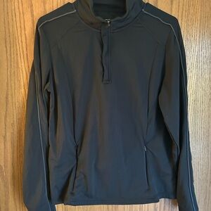 Women’s Black Quarter-Zip Activewear Layering Pullover (Size L)